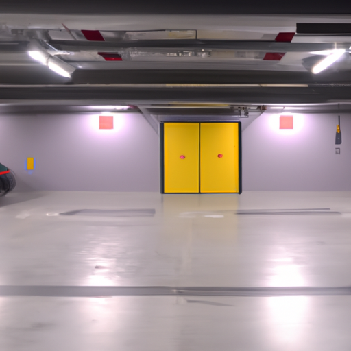 interior of a modern parking garage